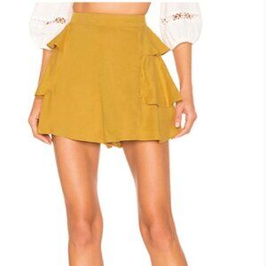 NWT Lovers + Friends Sweet Life Ruffle Bloomer Shorts in Gold Yellow